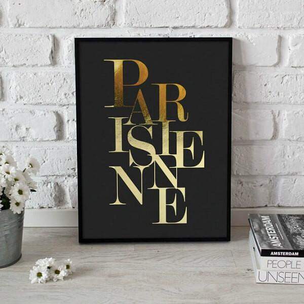 Poster parisienne mot typographie lovely decor