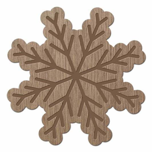 Broche amazonite cristaux flocons neige bois