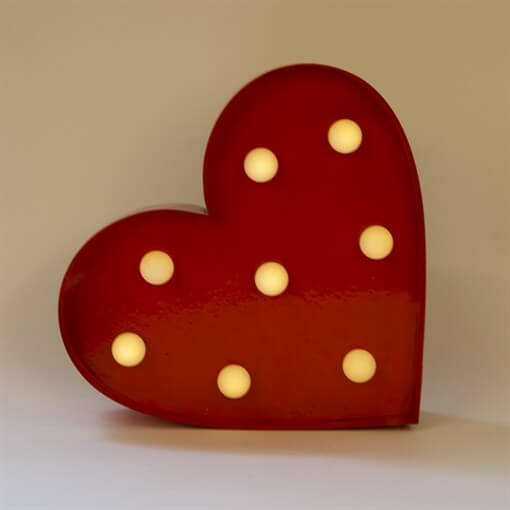 Coeur lampe led rouge heart sass belle