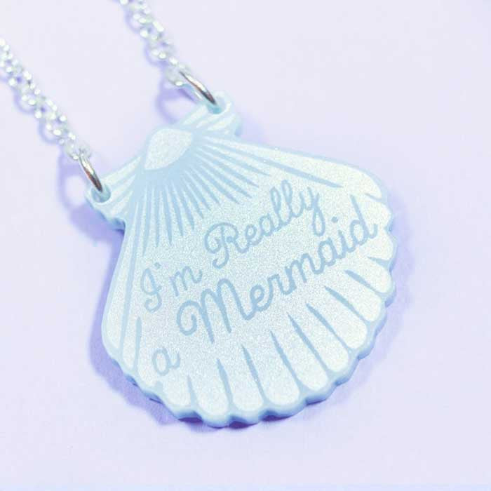 Collier mermaid shell love crafty nacre perle