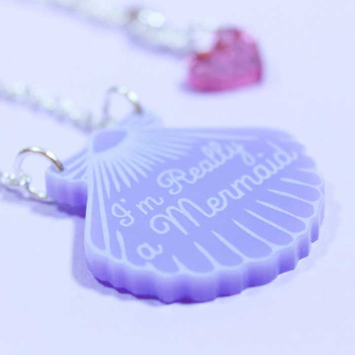 Collier mermaid shell love crafty violet