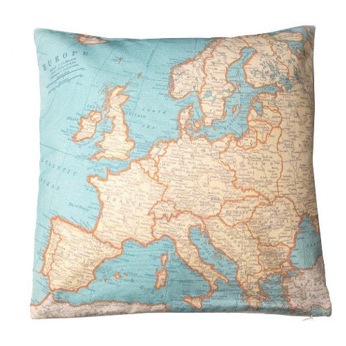 Coussin carte europe map voyage cushion