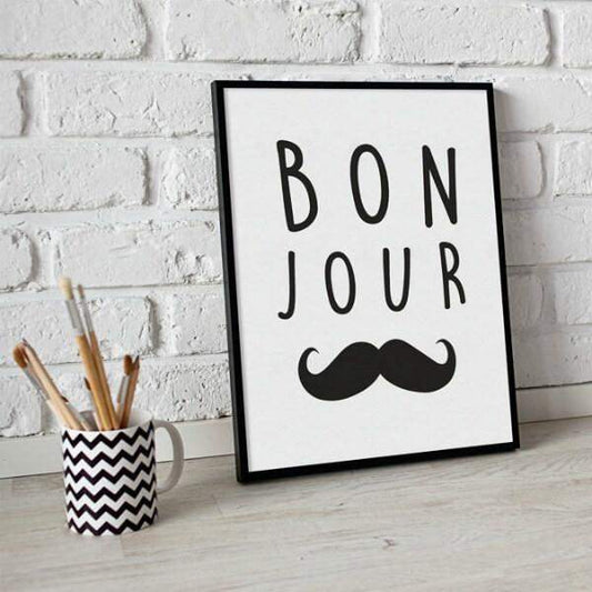 Affiche bonjour moustache poster