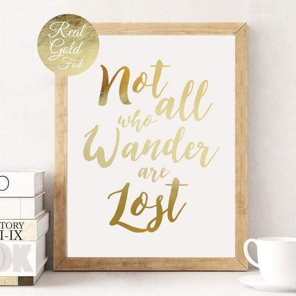 Affiche not all who wander are lost tolkien seigneur anneaux